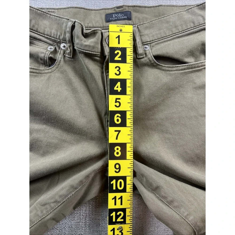 Polo Ralph Lauren Olive Green Denim Tompkins Skinny Jeans Mens 29 Pants MidRise